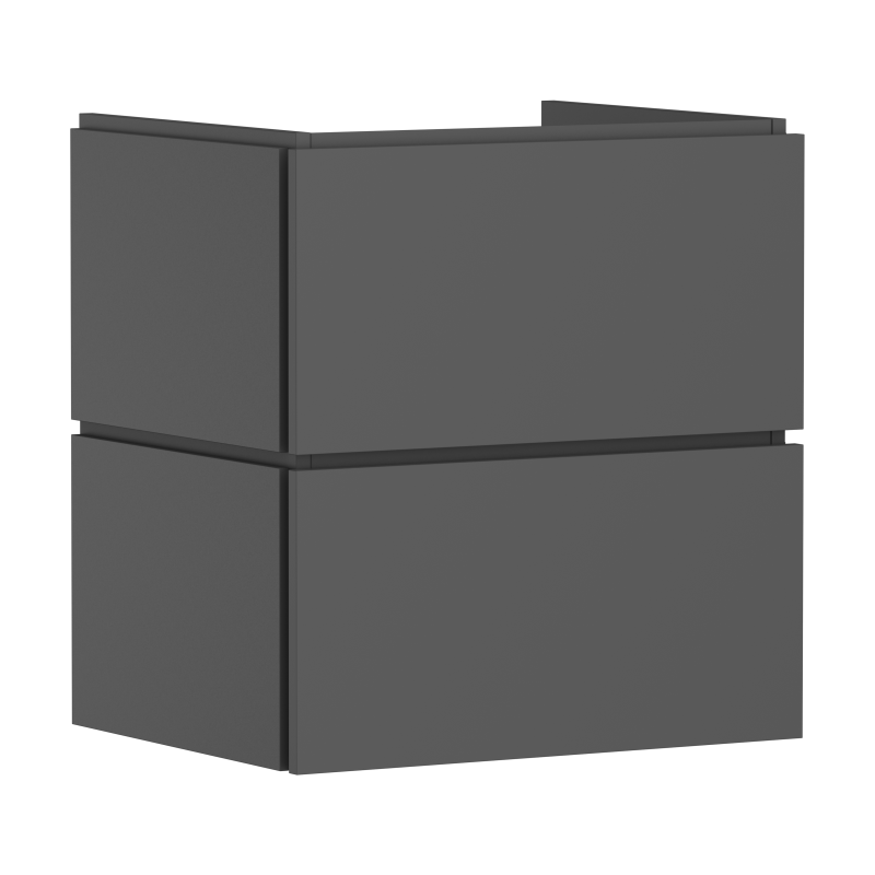 Szafka pod umywalkę wiszącą z 2 szufladami PushOpen 580/470 Szary Łupek Matowy Xilesa E HANSGROHE 54293760