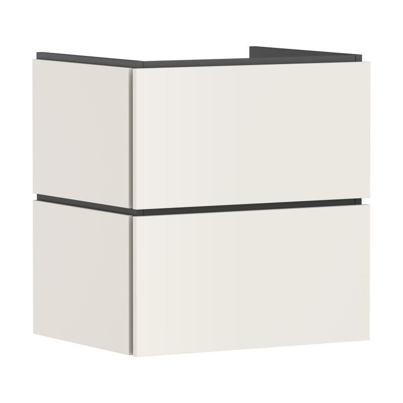Szafka pod umywalkę wiszącą z 2 szufladami PushOpen 580/470 Piaskowy Beż Matowy Xilesa E HANSGROHE 54293780
