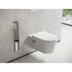 Wnęka ścienna z półką, pojemnikiem na szczotkę toaletową i drzwiczkami Biały mat XtraStoris Rock HANSGROHE 56060700
