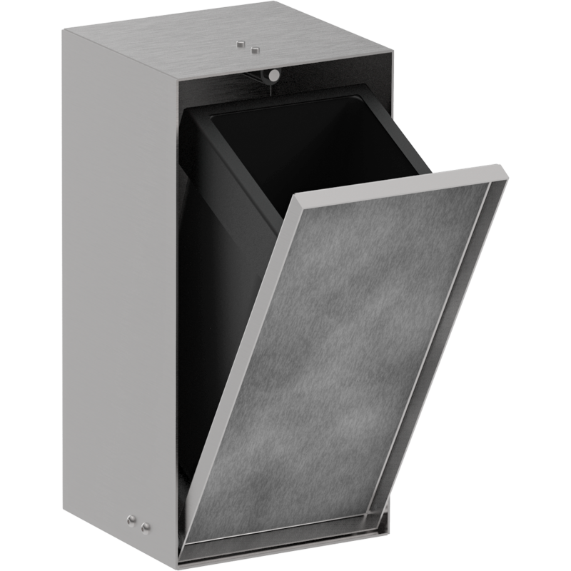 Wnęka ścienna z koszem na śmieci i drzwiczkami 300/150/140 Stal Szlachetna brushed XtraStoris Rock HANSGROHE 56063800