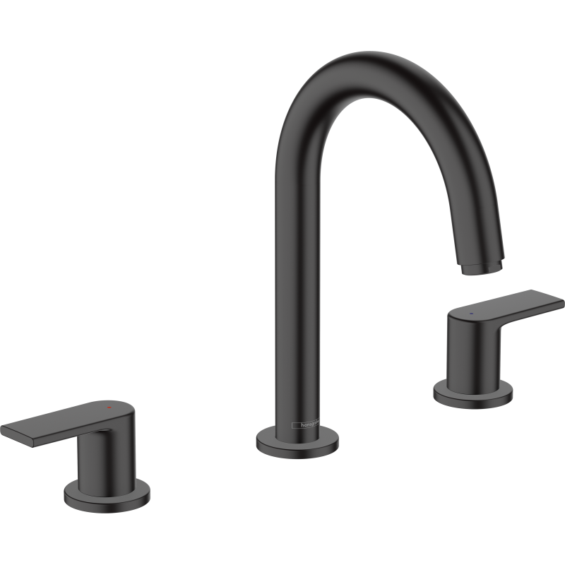 3-otworowa bateria umywalkowa z kompletem odpływowym z cięgłem Czarny Matowy Vernis Shape HANSGROHE 71563670