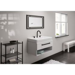 3-otworowa bateria umywalkowa z kompletem odpływowym z cięgłem Czarny Matowy Vernis Shape HANSGROHE 71563670