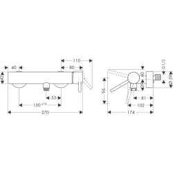 Jednouchwytowa bateria prysznicowa z uchwytem Pin, natynkowa Czerwony Złoty Szczotkowany Starck AXOR 10611310