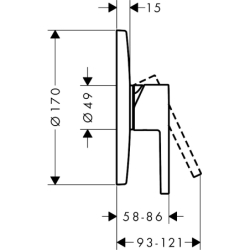 Jednouchwytowa bateria prysznicowa, podtynkowa Czarny Matowy Starck AXOR 10614670
