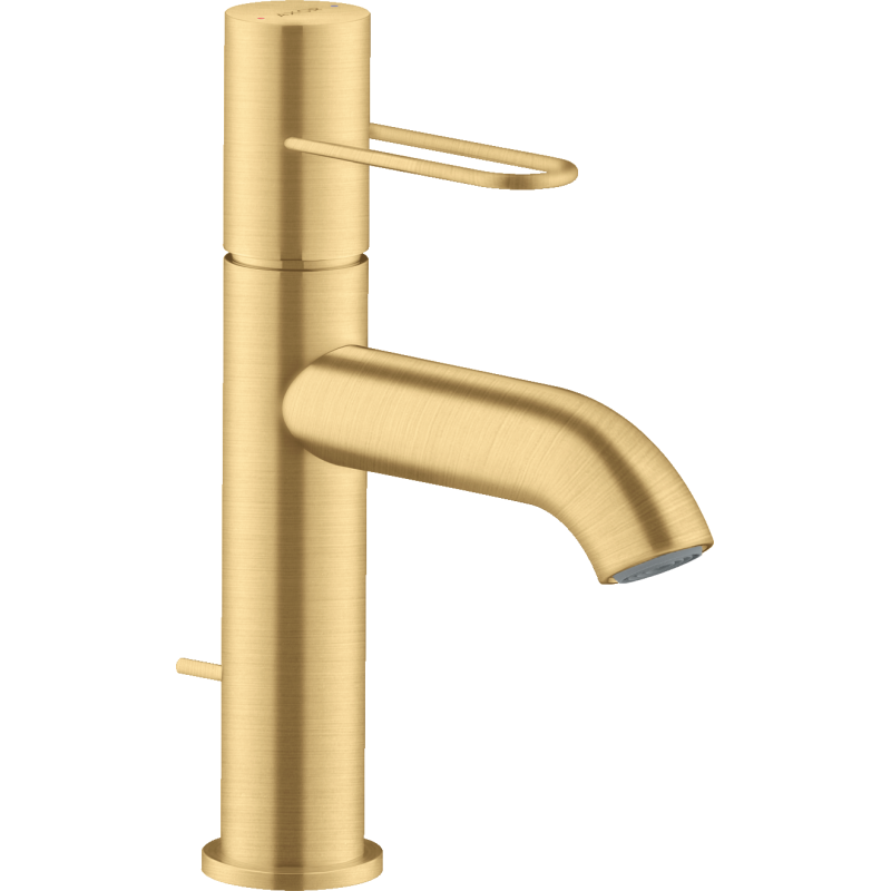 Jednouchwytowa bateria umywalkowa 100 z uchwytem Loop i kpl odpływowym z cięgłem Złoty Optyczny Szczotkowany Uno AXOR 38023250