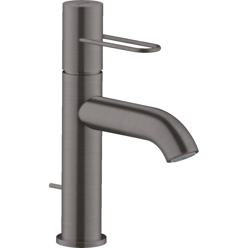 Jednouchwytowa bateria umywalkowa 100 z uchwytem Loop i kpl odpływowym z cięgłem Czarny Chrom Szczotkowany Uno AXOR 38023340