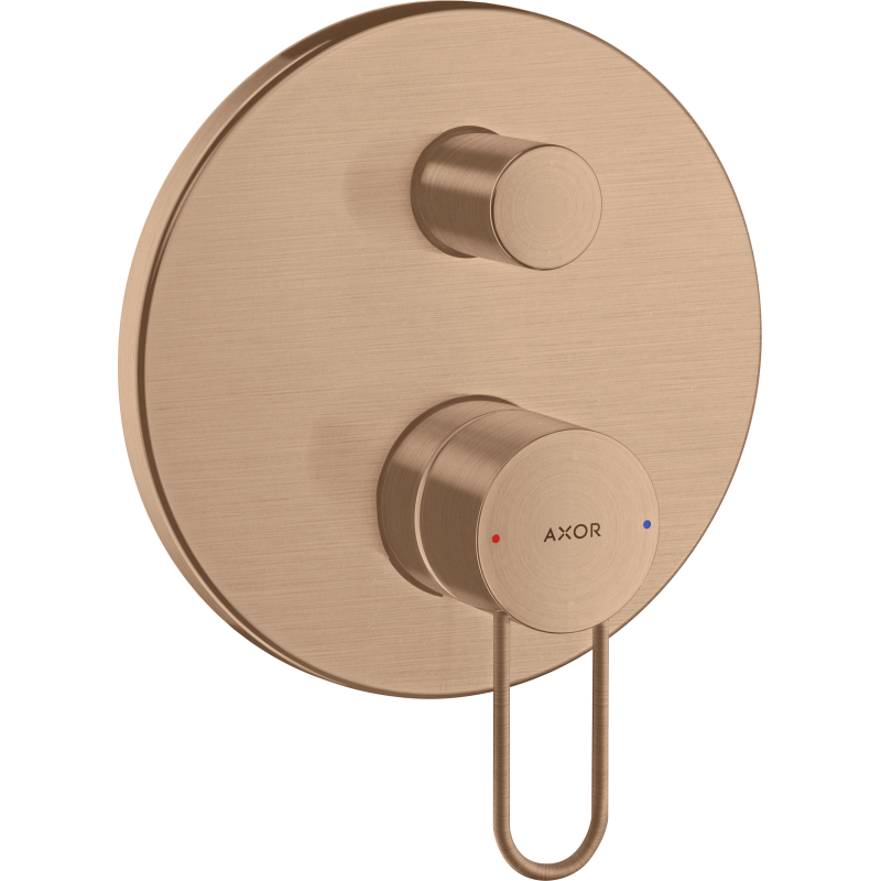 Jednouchwytowa bateria wannowa z uchwytem Loop, podtynkowa Czerwony Złoty Szczotkowany Uno AXOR 38426310