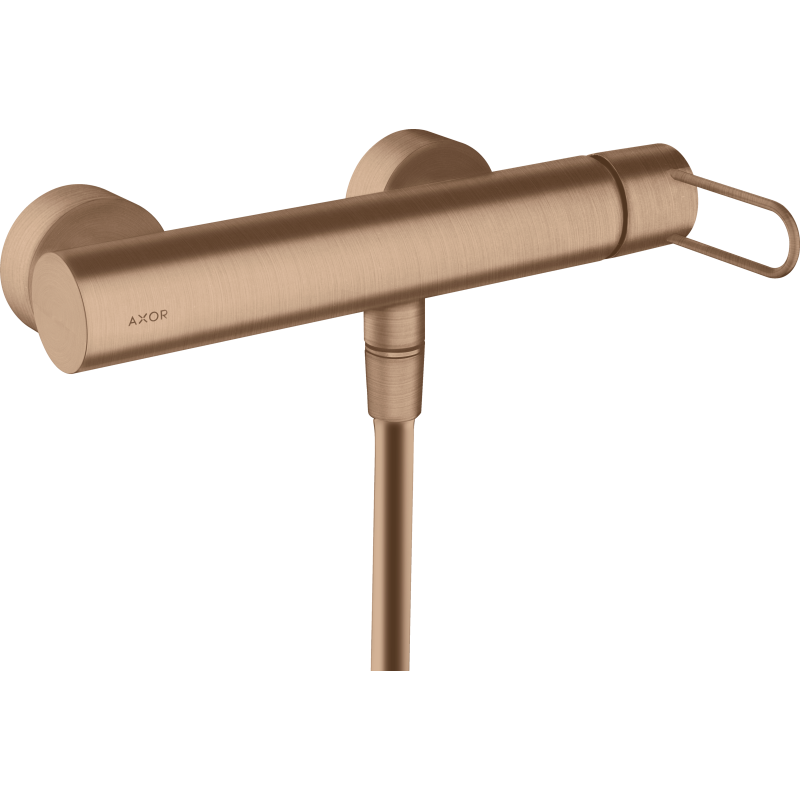 Jednouchwytowa bateria prysznicowa z uchwytem Loop, natynkowa Czerwony Złoty Szczotkowany Uno AXOR 38621310