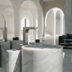 Jednouchwytowa bateria umywalkowa 160 z uchwytem Pin i niezamykanym kpl odpływowym Nikiel Szczotkowany Citterio AXOR 39032820