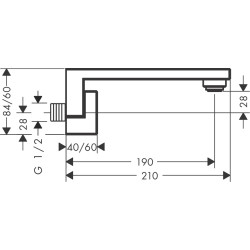 Wylewka wannowa, szlif diamentowy Czarny Chrom Polerowany Edge AXOR 46411330