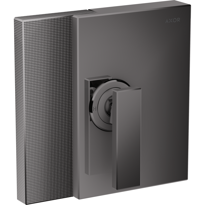 Jednouchwytowa bateria prysznicowa, podtynkowa, szlif diamentowy Czarny Chrom Polerowany Edge AXOR 46651330