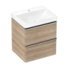 Zestaw umywalka wisząca z szafką z 2 szufladami 580/475, Naturalny Dąb Xelu Q HANSGROHE 54373000