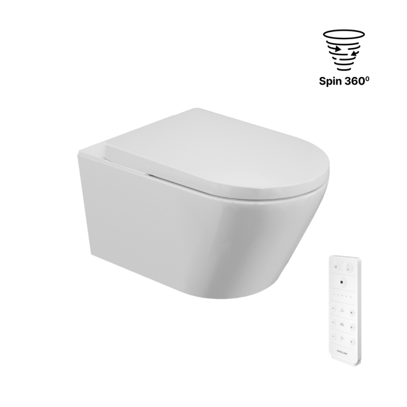 Dakota 2.2 Eco miska WC z funkcją bidetu z systemem Spin 360, sterowana pilotem, biały połysk EXCELLENT CEEX.4024.593.D3.2.WH