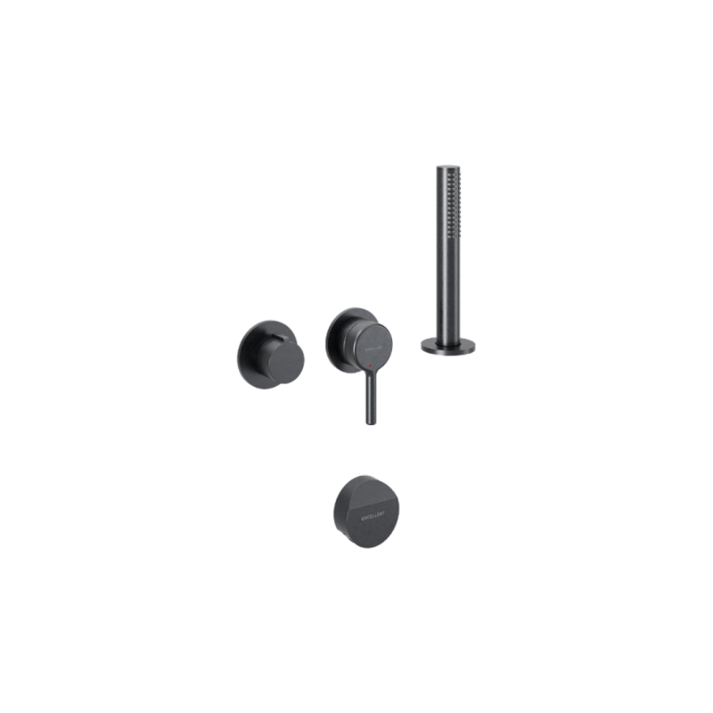 Pi Zestaw prysznicowo-wannowy podtynkowy, 2 funkcyjny, Dry Box, syfon Hover, grafit szczotkowany EXCELLENT AREX.1244.K.06AB