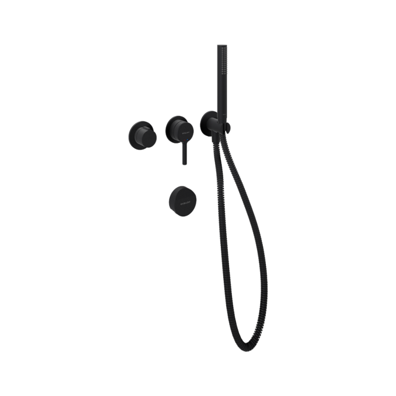 Delta Pi Zestaw prysznicowo-wannowy podtynkowy, 2 funkcyjny, syfon Hover, czarny mat EXCELLENT AREX.1244.K.07BL