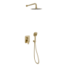 Clever 2.0 zestaw prysznicowo-wannowy podtynkowy z deszczownicą 25 cm, 3 funkcyjny, złoty szczotkowany EXCELLENT AREX.SET.4147GB