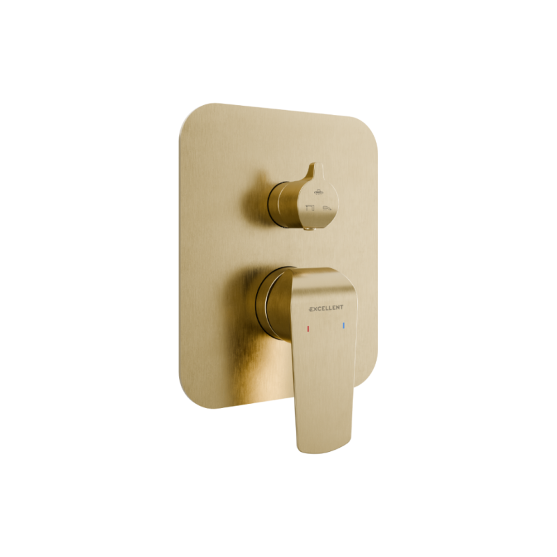Clever 2.0 bateria prysznicowo-wannowa podtynkowa, 3 funkcyjna, złoty szczotkowany EXCELLENT AREX.4147GB