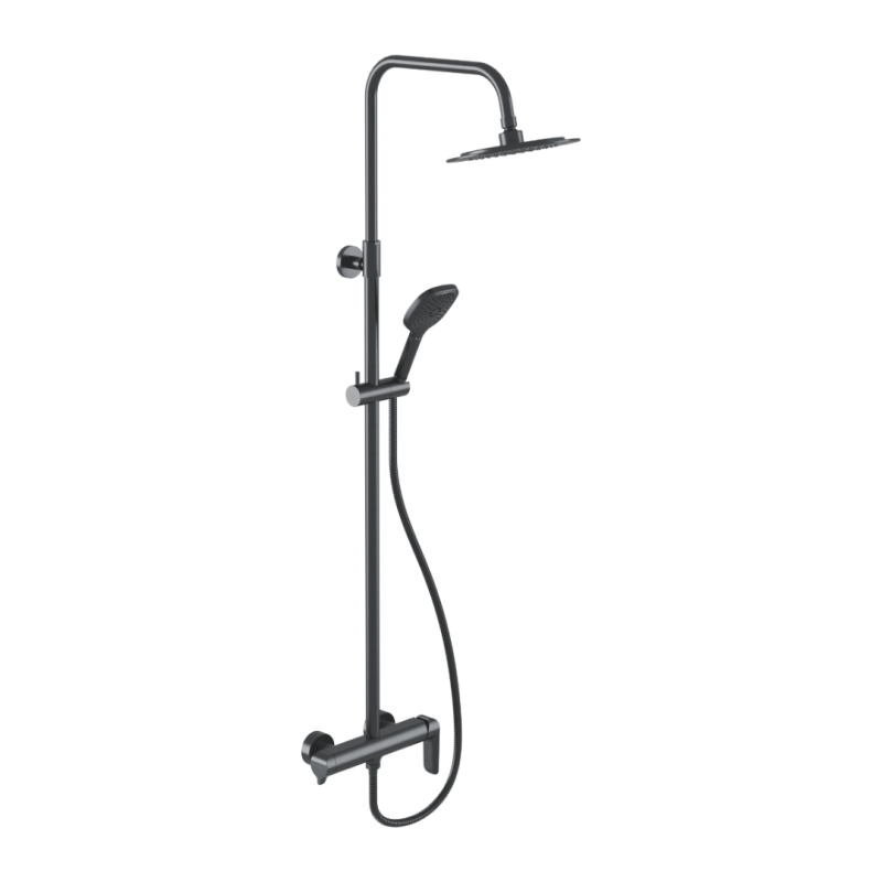 Clever 2.0 zestaw prysznicowy ścienny z deszczownicą 25 cm, grafit szczotkowany EXCELLENT AREX.4181AB