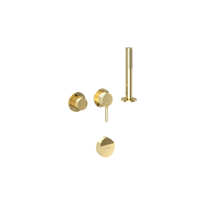 Pi Zestaw prysznicowo-wannowy podtynkowy, 2 funkcyjny, Dry Box, syfon Hover, złoty połysk EXCELLENT AREX.1244.K.06GL