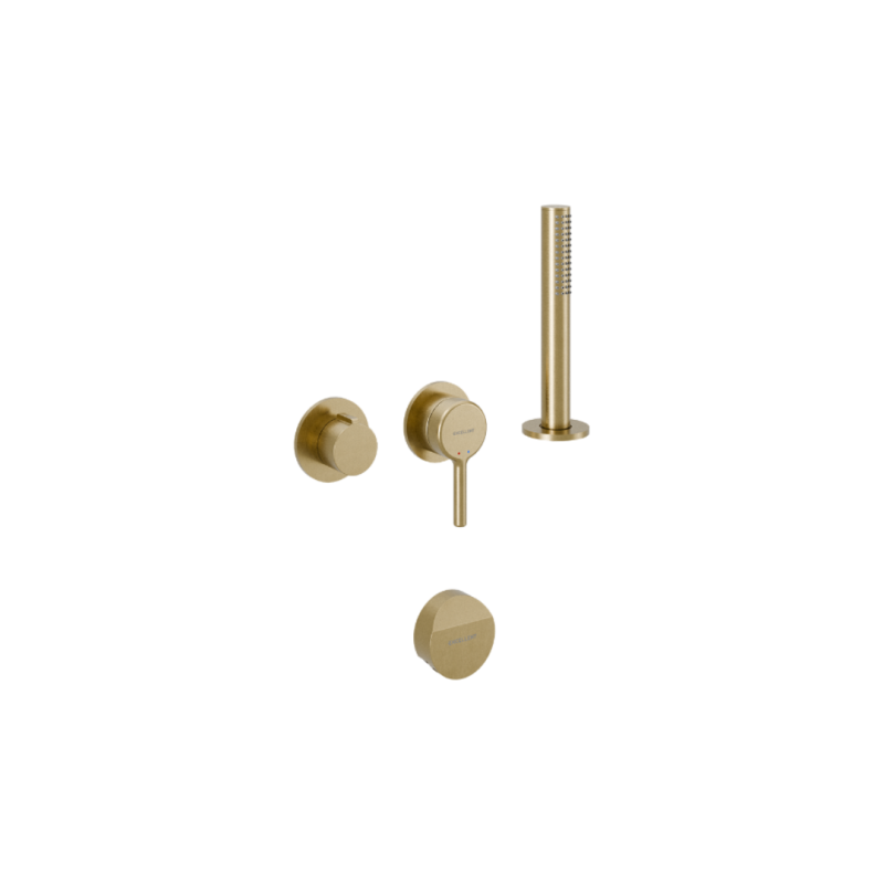 Pi Zestaw prysznicowo-wannowy podtynkowy, 2 funkcyjny, Dry Box, syfon Hover, złoty szczotkowany EXCELLENT AREX.1244.K.06GB