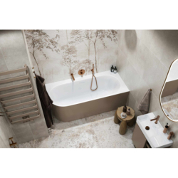 Oceana 2.1 Wanna wolnostojąca przyścienna, 160x75, biały połysk, czarny mat EXCELLENT WAEX.OCE21.160WP.WHBLM