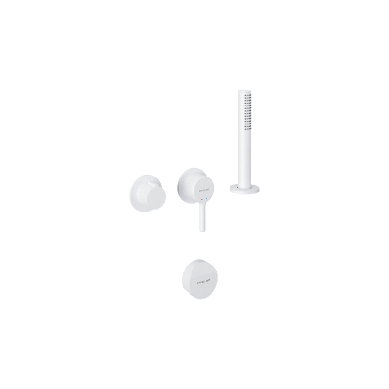 Pi Zestaw prysznicowo-wannowy podtynkowy, 2 funkcyjny, Dry Box, syfon Hover, biały mat EXCELLENT AREX.1244.K.06WH