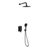 Clever 2.0 zestaw prysznicowo-wannowy podtynkowy z deszczownicą 25 cm, 3 funkcyjny, czarny soft EXCELLENT AREX.SET.4147BS