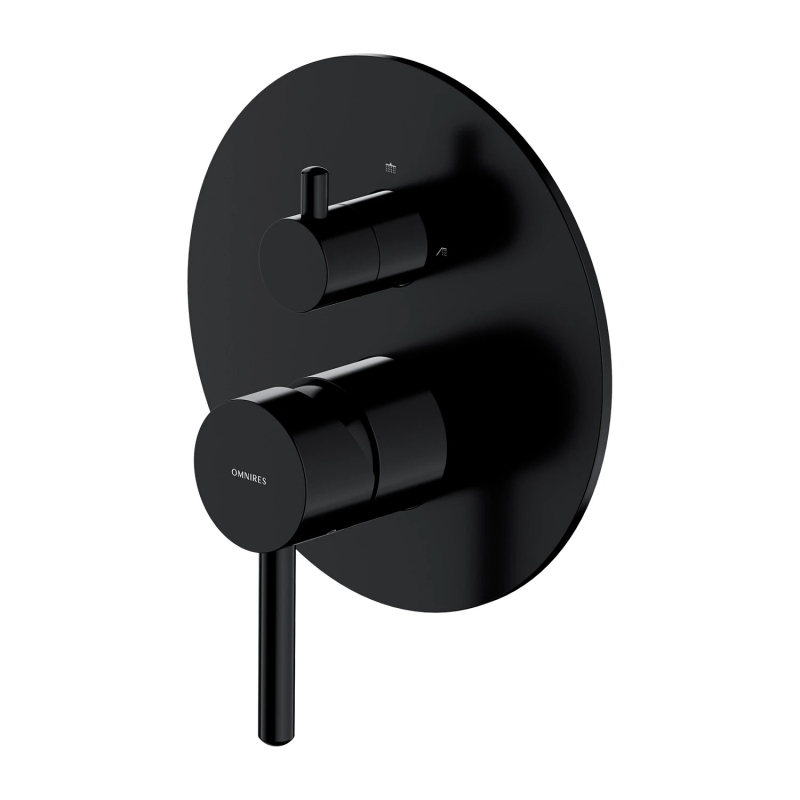 Element natynkowy baterii prysznicowej 2-wyjściowej, czarny półmat Y OMNIRES Y1247ROBL