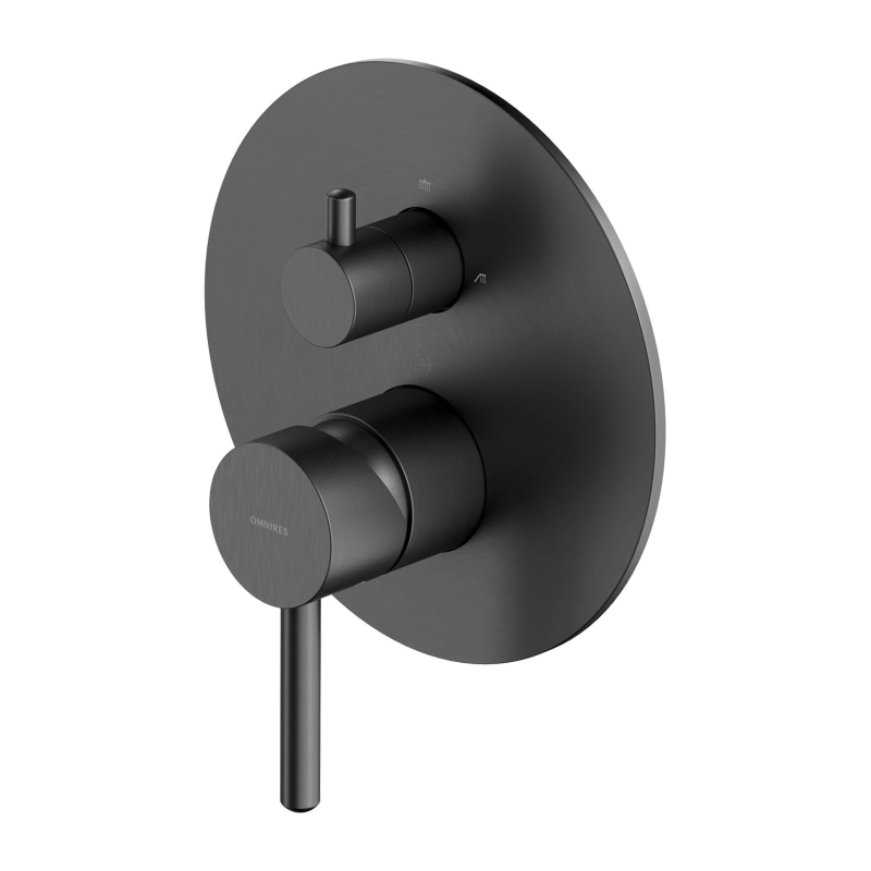 Element natynkowy baterii prysznicowej 2-wyjściowej, grafit szczotkowany Y OMNIRES Y1247ROGR