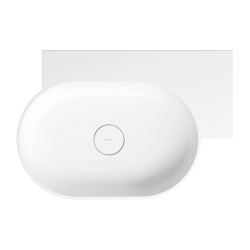 Umywalka nablatowa/wisząca - prawa, 64 x 44 cm, biały mat Ovo M+ OMNIRES OVO645UWPBM