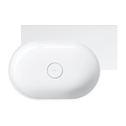 Umywalka nablatowa/wisząca - prawa, 64 x 44 cm, biały połysk Ovo M+ OMNIRES OVO645UWPBP
