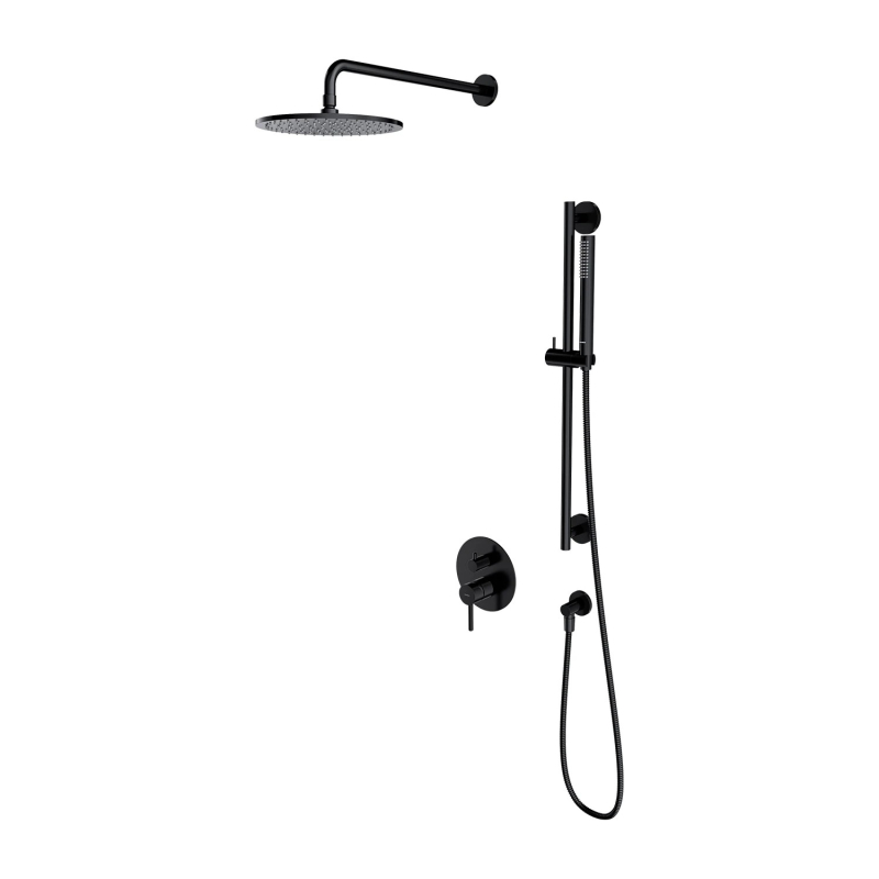 System prysznicowy podtynkowy, 2-wyjściowy, czarny półmat Y OMNIRES SYSY47BL