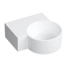 Umywalka nablatowa/wisząca - lewa, 33 x 34 cm, biały mat Ovo M+ OMNIRES OVO335UWLBM
