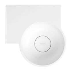 Umywalka nablatowa/wisząca - lewa, 33 x 34 cm, biały mat Ovo M+ OMNIRES OVO335UWLBM