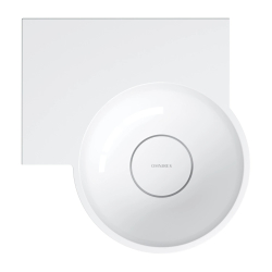 Umywalka nablatowa/wisząca - lewa, 33 x 34 cm, biały połysk Ovo M+ OMNIRES OVO335UWLBP