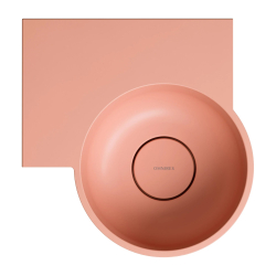 Umywalka nablatowa/wisząca - lewa, 33 x 34 cm, coral mat Ovo M+ OMNIRES OVO335UWLCO