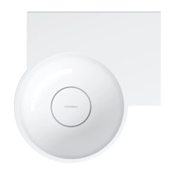 Umywalka nablatowa/wisząca - prawa, 33 x 34 cm, biały połysk Ovo M+ OMNIRES OVO335UWPBP