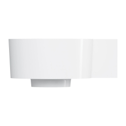 Umywalka nablatowa/wisząca - prawa, 33 x 34 cm, biały połysk Ovo M+ OMNIRES OVO335UWPBP