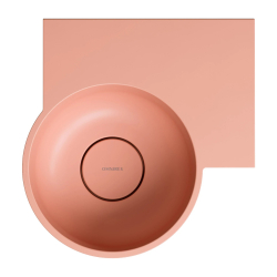 Umywalka nablatowa/wisząca - prawa, 33 x 34 cm, coral mat Ovo M+ OMNIRES OVO335UWPCO