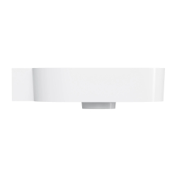 Umywalka nablatowa/wisząca - lewa, 55 x 38 cm, biały połysk Ovo M+ OMNIRES OVO555UWLBP