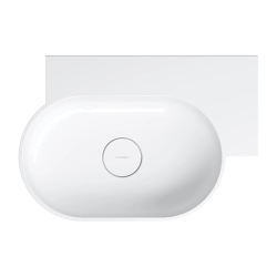 Umywalka nablatowa/wisząca - prawa, 55 x 38 cm, biały połysk Ovo M+ OMNIRES OVO555UWPBP