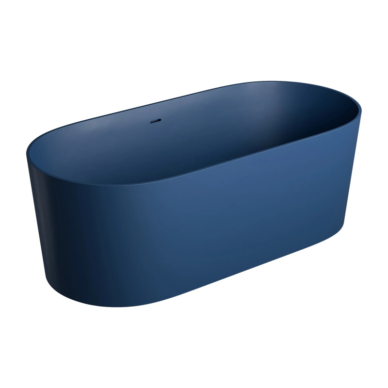 Wanna wolnostojąca z przelewem 160 x 75 cm, midnight blue mat Ovo M+ OMNIRES OVO160WWZPMB