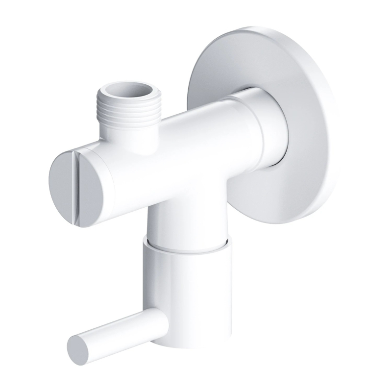 Zawór kątowy, biały mat  OMNIRES 8857WM