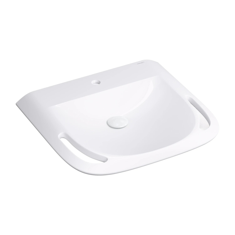 Inclusive design umywalka wisząca, 60 x 55 cm, biały połysk Hold M+ OMNIRES HOLDUWBP