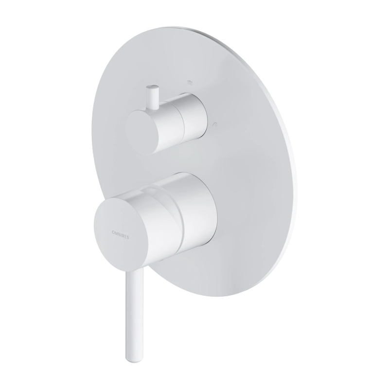 Element natynkowy baterii prysznicowej 2-wyjściowej, biały mat Y OMNIRES Y1247ROWM