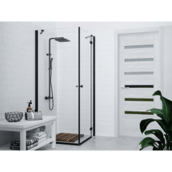 Kolumna prysznicowa ANGO deszczownica 25cm termostat czarna CORSAN CMN02TBL