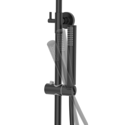 Kolumna prysznicowa LUGO deszczownica 25cm czarna CORSAN CMN01MBL