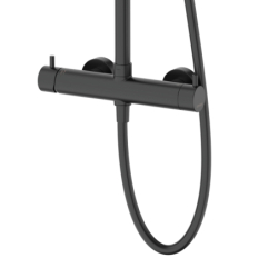 Kolumna prysznicowa LUGO deszczownica 25cm czarna CORSAN CMN01MBL