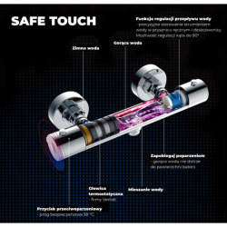 Kolumna prysznicowa ANGO deszczownica 25cm termostat wylewka obrotowa chrom CORSAN CMN02TCHW