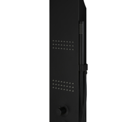 Panel prysznicowy LED KASKADA mieszacz czarny deszczownica LED CORSAN A014MBLLED